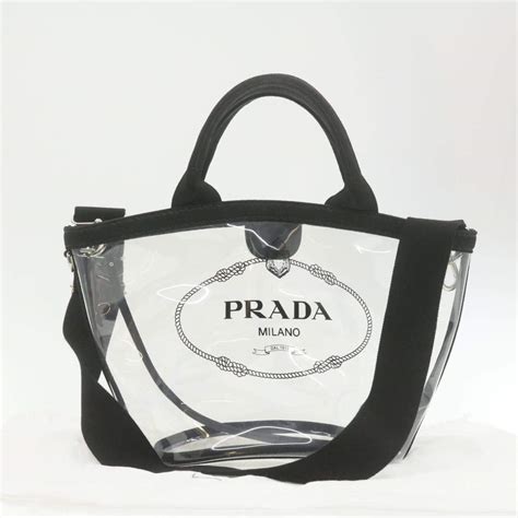 prada canapa tote medium|Prada clear tote bag.